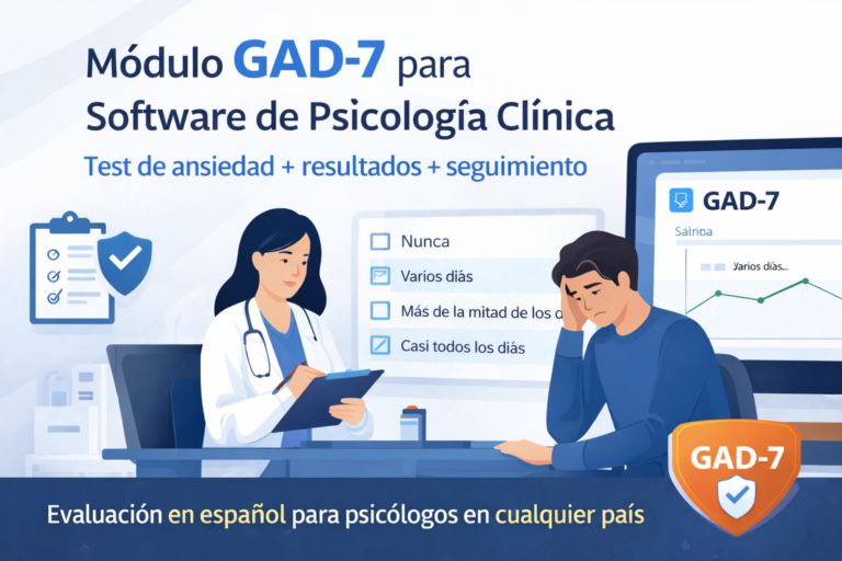 Módulo GAD-7 para software de psicología clínica: test de ansiedad con resultados y seguimiento